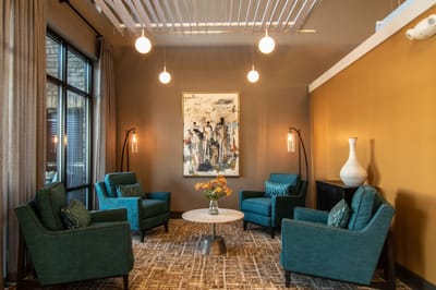 Cozy interior seating area with modern decor