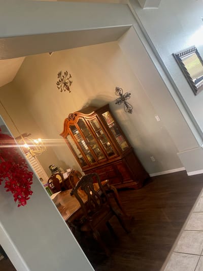 Interior view of a dining area with furniture