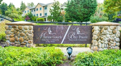 Sign for Marine Courte and Bay Pointe assisted living facilities