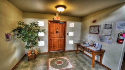 Interior view of a welcoming entrance lobby