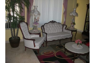 Elegant seating in a vibrant common area