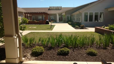 View of landscaped outdoor space at Clear Creek