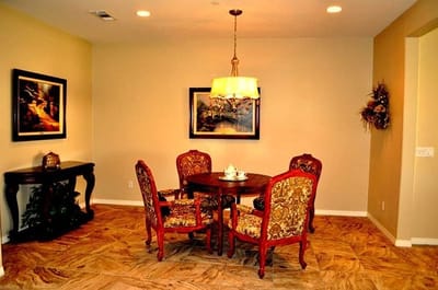 Cozy dining area with elegant furniture