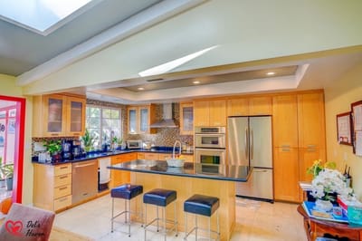 Modern kitchen interior with wooden cabinetry