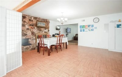 Dining area with a table and chairs