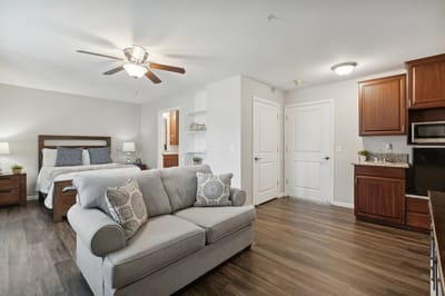 Cozy interior view of a resident room