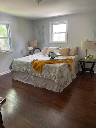 Cozy interior of a private resident room