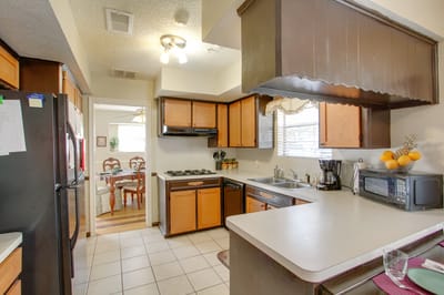 Interior of a kitchen in an assisted living facility