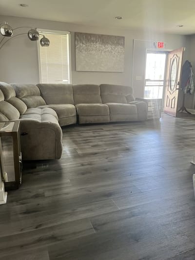 Cozy living room space in an assisted living facility