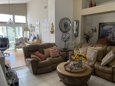 Cozy living room with comfortable seating and decor