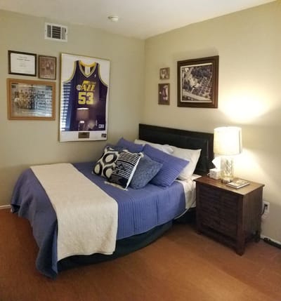 Cozy bedroom in a senior living facility