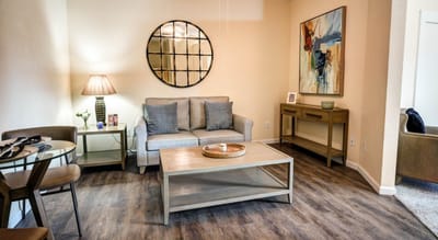 Stylish common area with comfortable seating
