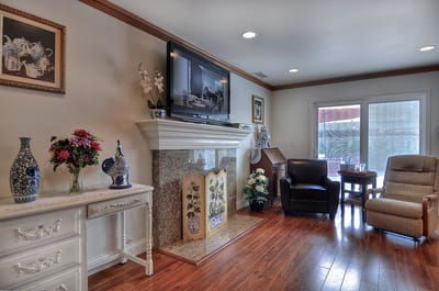 Cozy common area with seating and decor