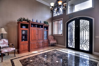 Interior view of a welcoming common area in the facility