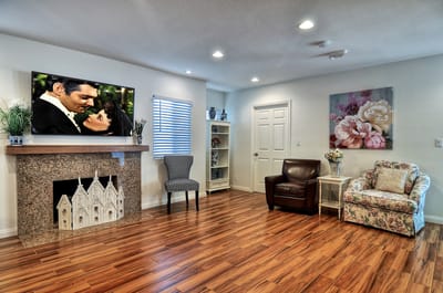 Bright interior living area with cozy furniture