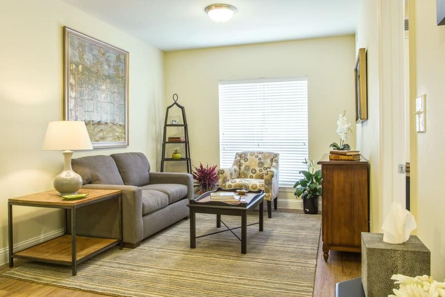 Cozy interior living area with seating and decor