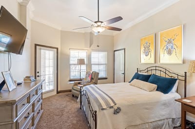Cozy interior of a private resident room with decor