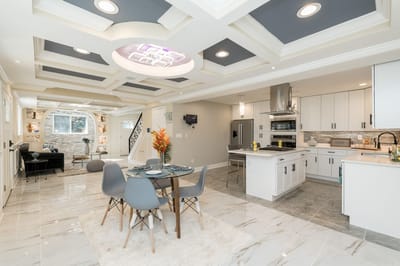 Bright interior common area with modern furnishings