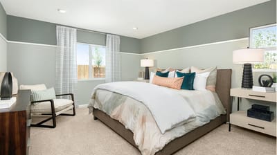 Modern, well-decorated resident bedroom