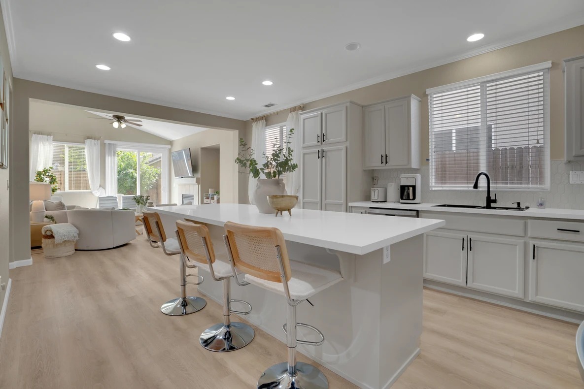 Modern kitchen interior with a spacious layout