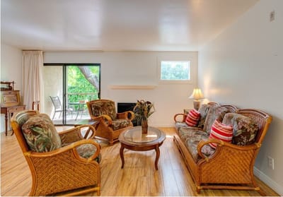 Bright common area with comfortable seating and natural light