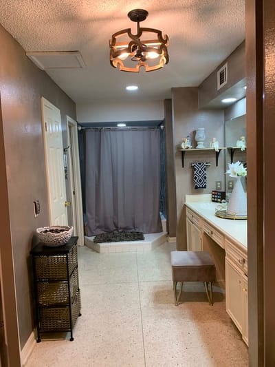 Interior view of a bathroom area in a care home