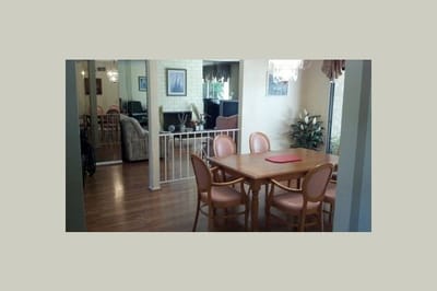 Dining area with a table and chairs in an interior space