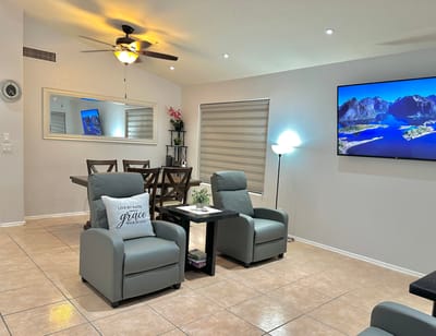 Cozy common area with comfortable seating and decor