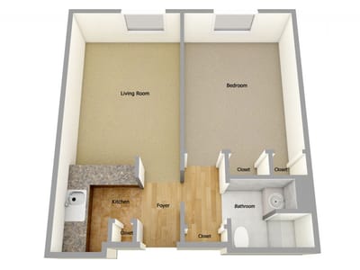 Architectural floor plan showing living spaces