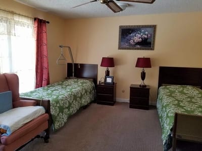 Simple interior view of a shared resident room