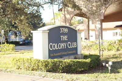 Signage for The Colony Club Assisted Living Community