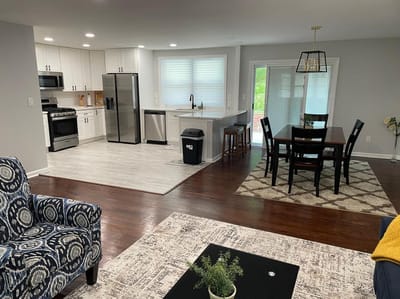 Bright common area in an assisted living facility