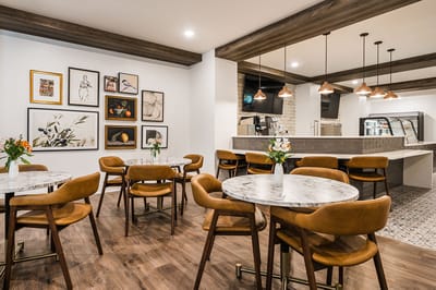 Interior dining area with modern decor