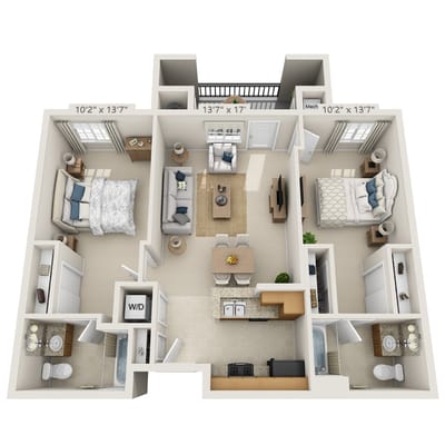 Architectural floor plan of a residential unit