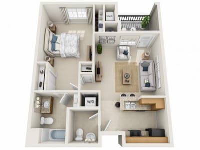 Architectural floor plan of a resident unit