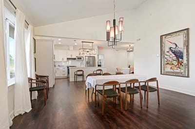 Bright common area with modern decor