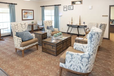 Common area with seating and decor