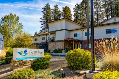 Exterior view of Mill View Memory Care facility entrance