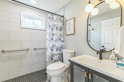 Bright bathroom with modern fixtures