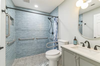 Accessible bathroom with safety features