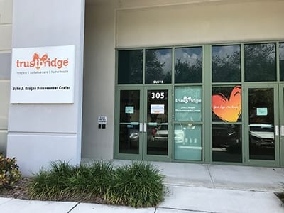 Exterior view of Trustbridge facility entrance.