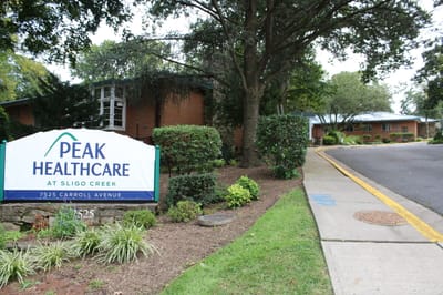 Exterior view of Sligo Creek Healthcare building and signage