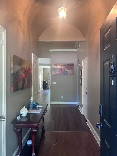 Interior hallway of a senior living facility