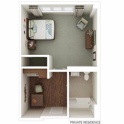 Floor plan of a private residence unit