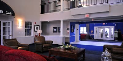 Common area in a senior living facility with seating