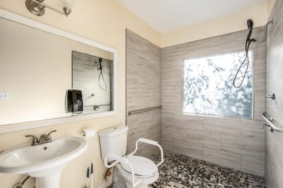 Modern bathroom with accessible features