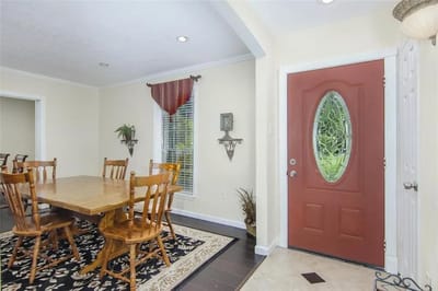 Cozy interior view with a dining table and decor