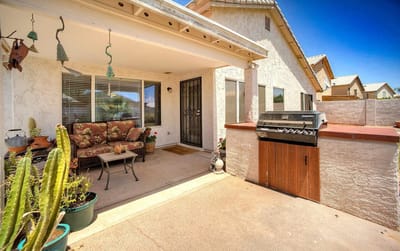 Exterior view of a welcoming porch area