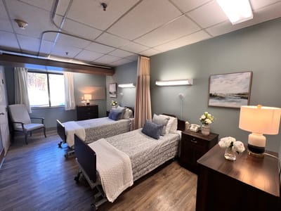 Interior view of a shared resident room with twin beds