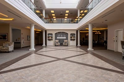 Interior view of a spacious lobby area